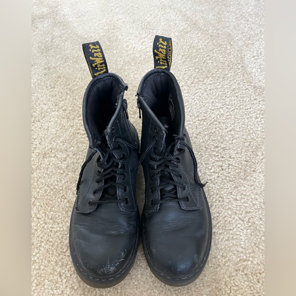 Dr. Martens 8 Hole Size 3 Black Leather Boots